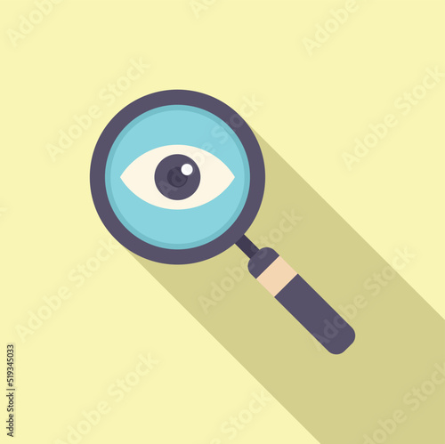 Agent magnifier icon flat vector. Service secret