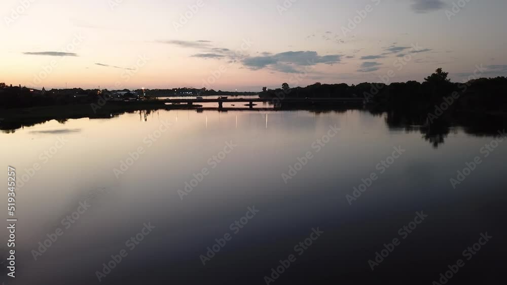 Aerial view of reflections in the water 