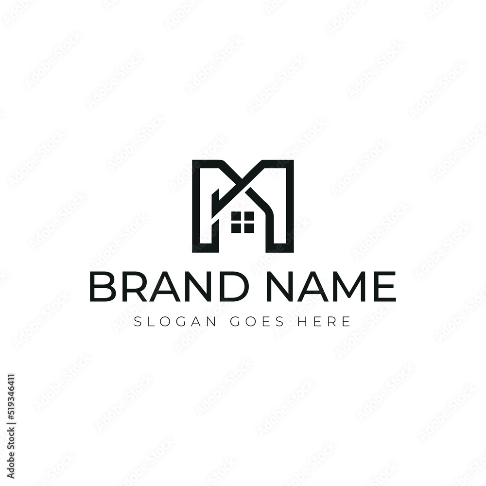 Real Estate Concept Logo, Letter M Logo