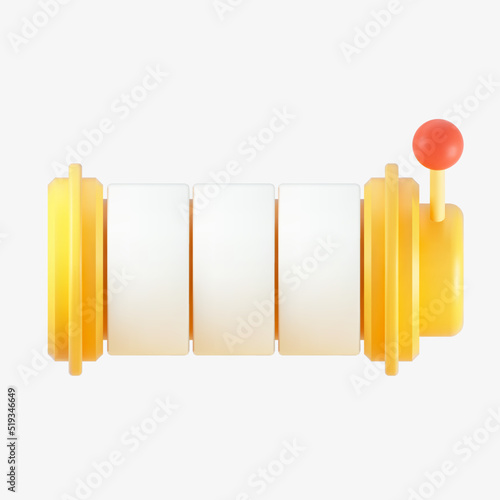 3d Slot machine isolated on white background. Eps10 vector illustration.