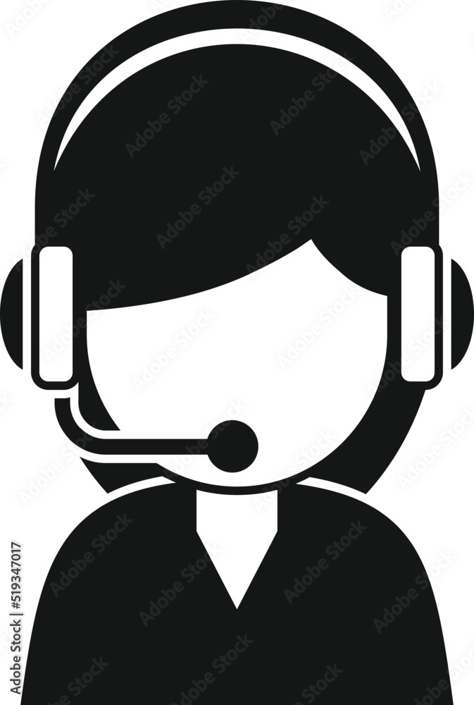 Call center agent icon simple vector. Service support