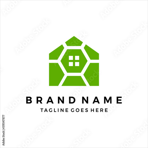 Turtle home logo design vector template