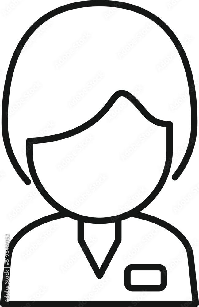 African woman agent icon outline vector. Service support African woman agent icon outline vector. Service support