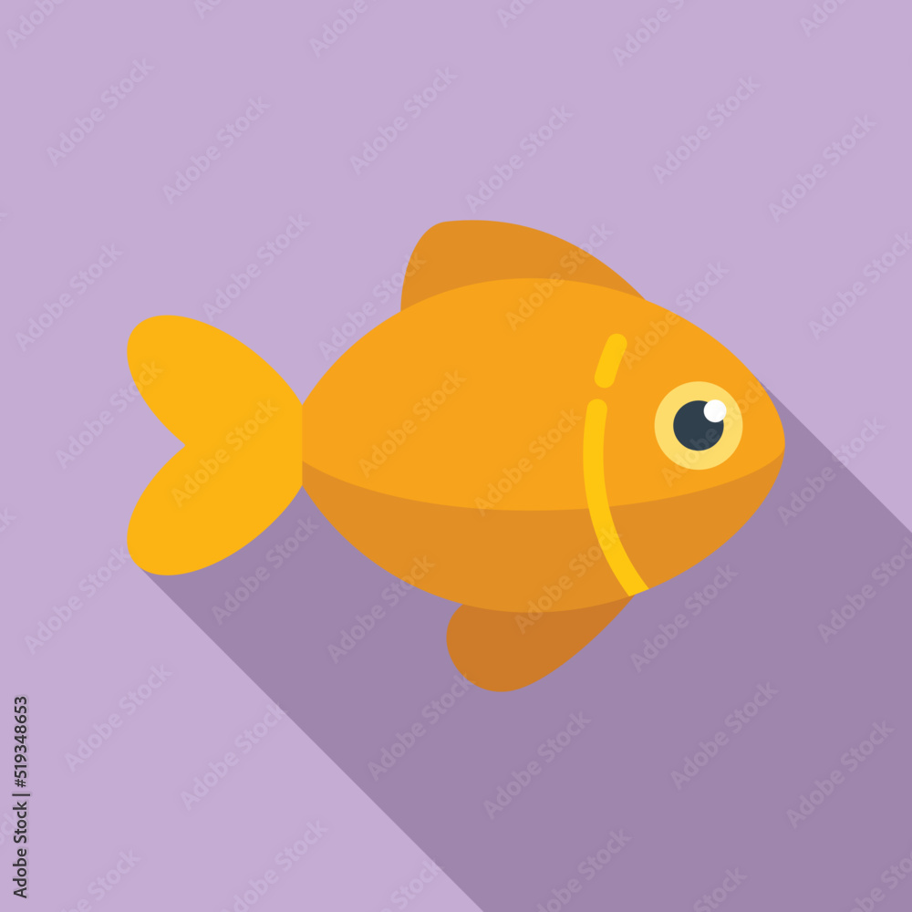 Lucky charm fish icon flat vector. Japan neko Lucky charm fish icon flat vector. Japan neko
