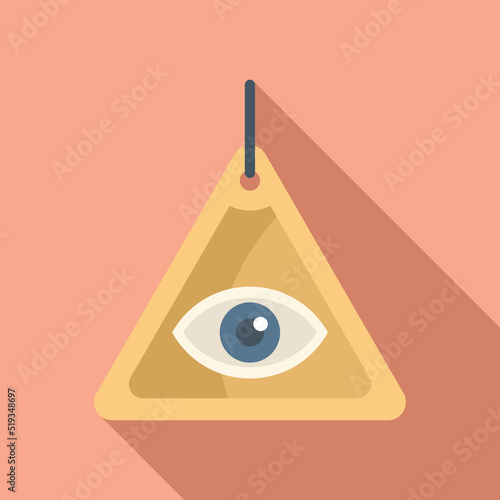 Lucky charm pyramid icon flat vector. Japan year