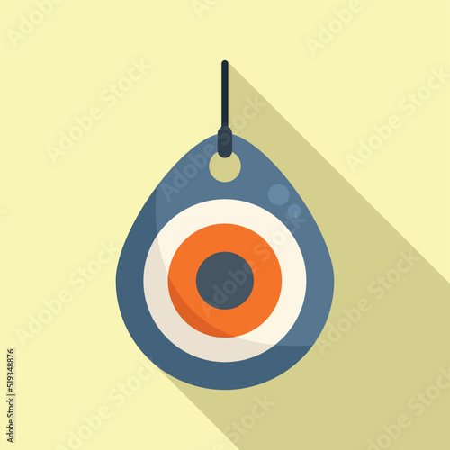 New lucky amulet icon flat vector. Fortune luck