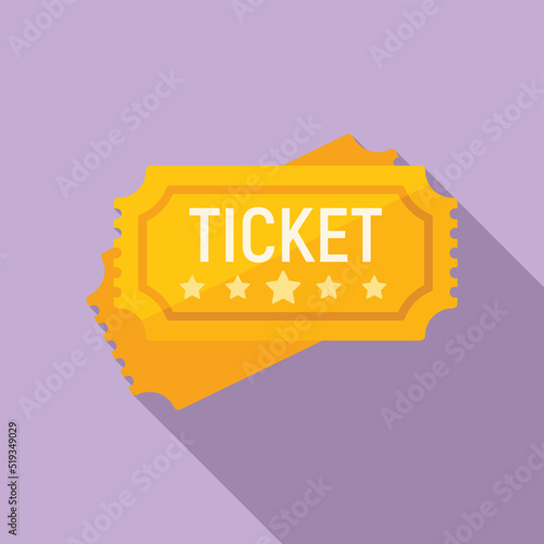 Lucky ticket icon flat vector. Chinese fortune