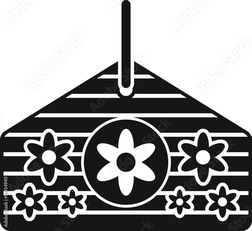 Wood lucky charm icon simple vector. Japan neko