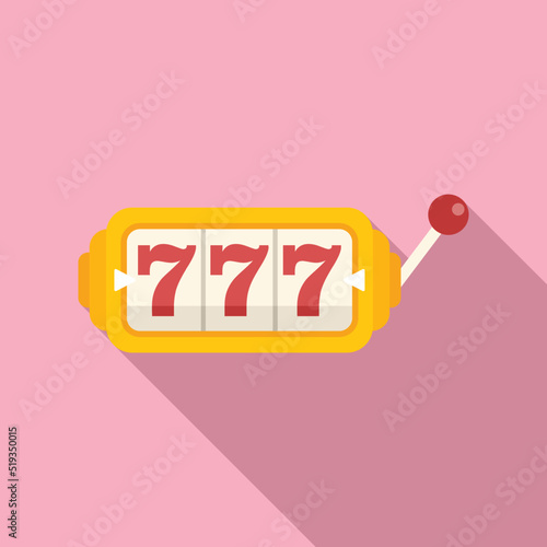 Lucky game icon flat vector. Win fortune