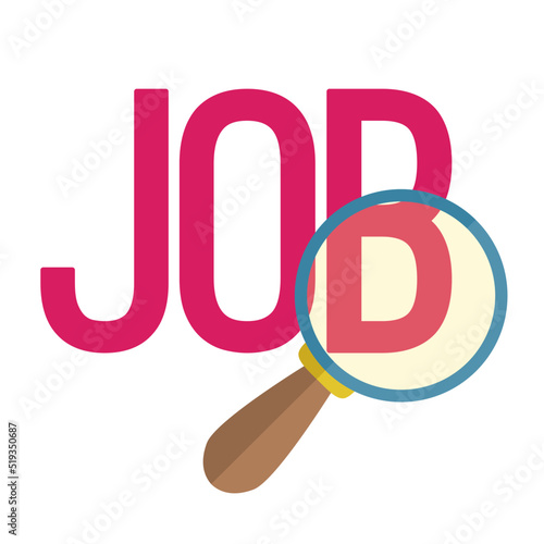 To find job flat style. Vector Illustration