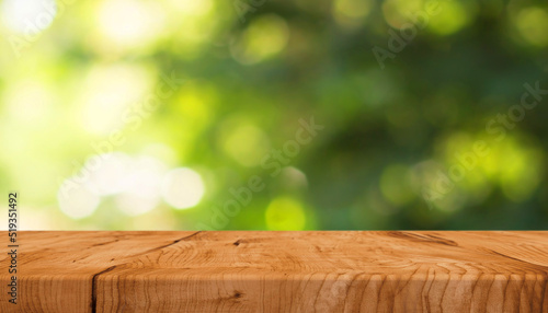 Wooden board against a blur...