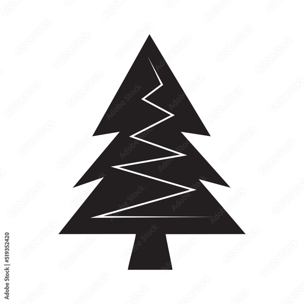 Christmas Tree black flat glyph icons vector