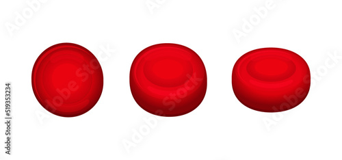 Red Blood Cells Set on White Background. Vector