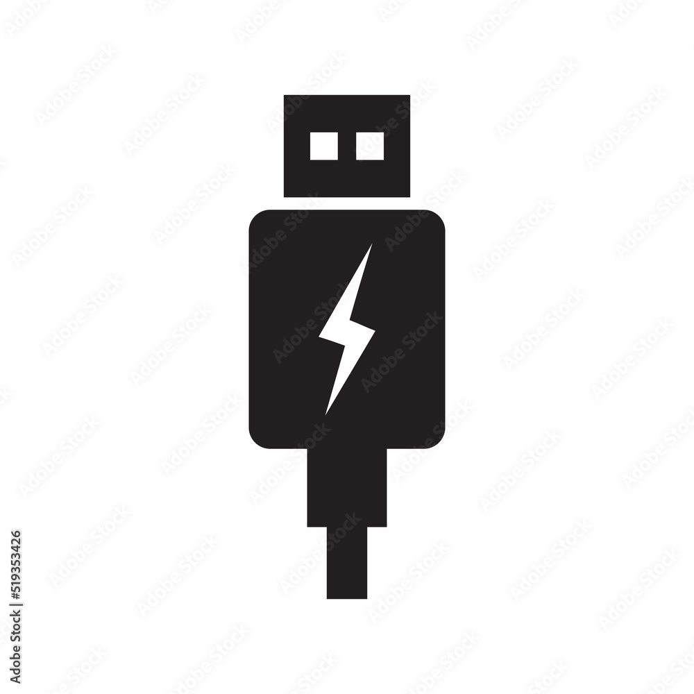 USB plug cable icon technology, connect device sign, electronic portable symbol ,vector illustration USB plug cable icon technology, connect device sign, electronic portable symbol ,vector illustration