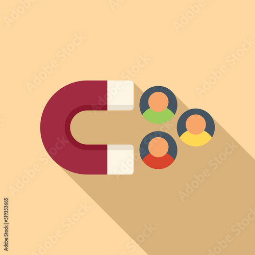 Magnet database icon flat vector. Software platform