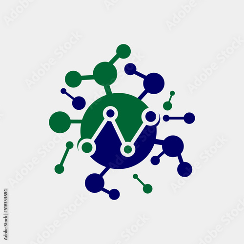 Foto nanotechnology logo, molecule, labs, company name
