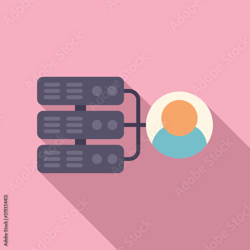 Server client icon flat vector. Platform system