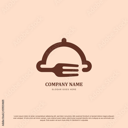 Simple outline restaurant logo design vector for Dining Restaurant logo design