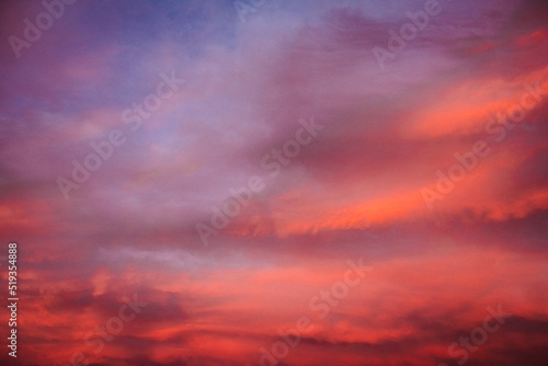 Fototapeta Naklejka Na Ścianę i Meble -  Beautiful red and blue sky at sunset