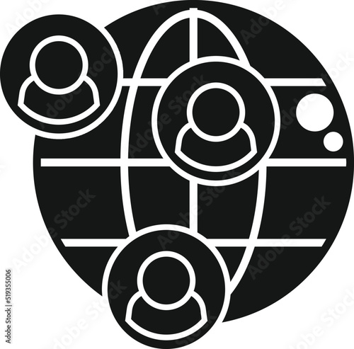 Global client icon simple vector. Crm data