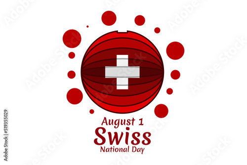 August 1, Swiss national day vector illustration. Suitable for greeting card, poster and banner.