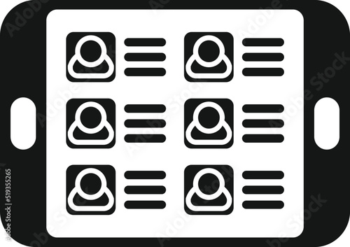 Tablet database icon simple vector. Platform access