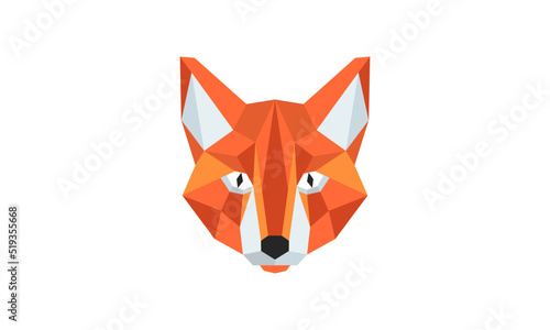 geometric fox logo template. origami,low poly, geometric design