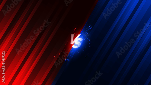 VS Versus Battle headline Modern banner template, Red and Blue shiny background, Fight Game, Game Interface. Vector