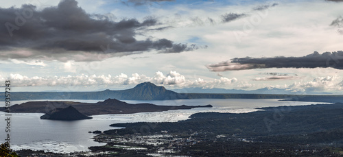 Panoramic view of Taal Volcano and its lake