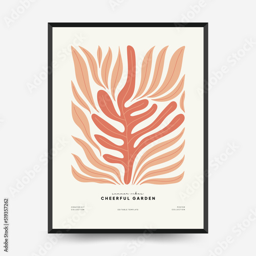 Nature, garden and landscape poster template or card. Flowers and plants at home and outdoor.