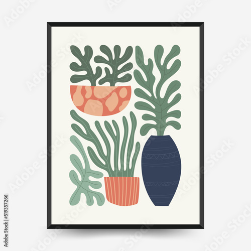 Nature, garden and landscape poster template or card. Flowers and plants at home and outdoor.