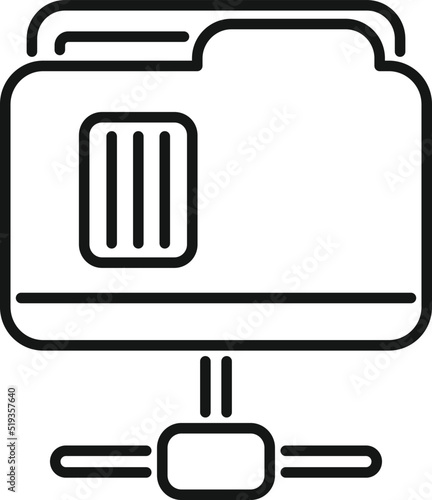 Folder system icon outline vector. Crm data