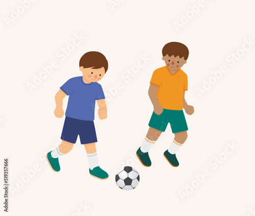 men or boys playing soccer outdoors