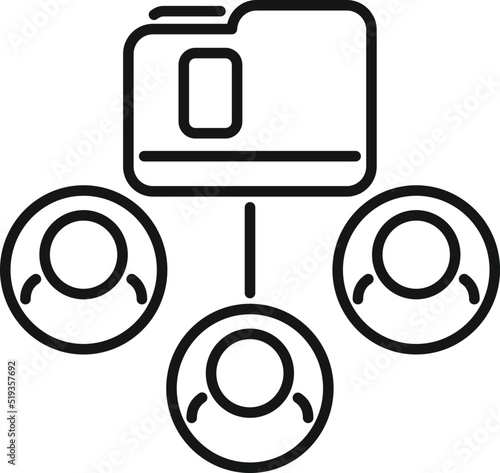 Network database icon outline vector. Platform system