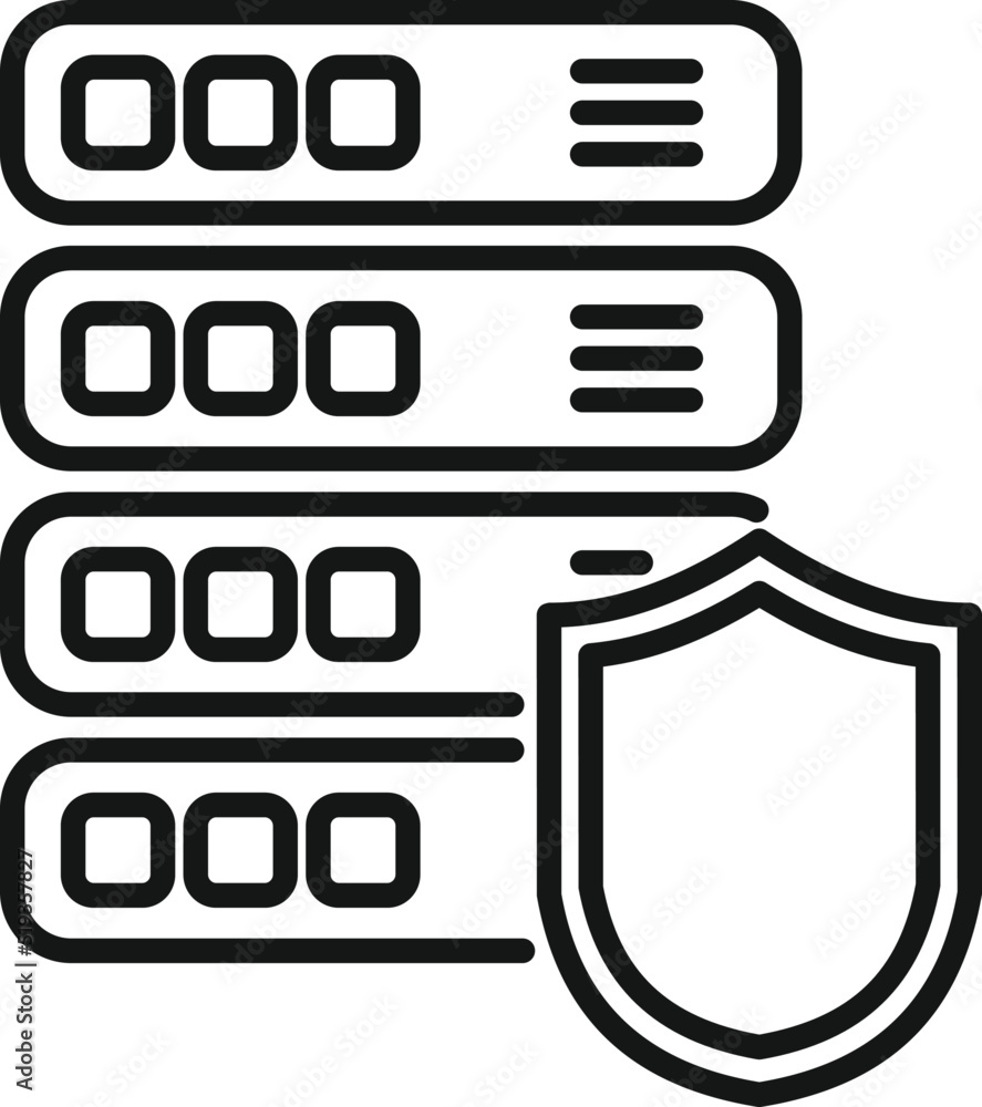 Secured server icon outline vector. Platform system Secured server icon outline vector. Platform system