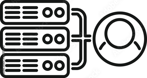 Server client icon outline vector. Platform system
