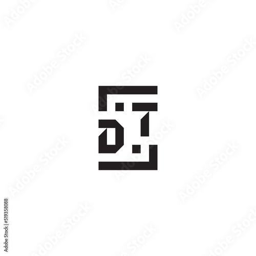 DT geometric square concept initial logo with high quality design