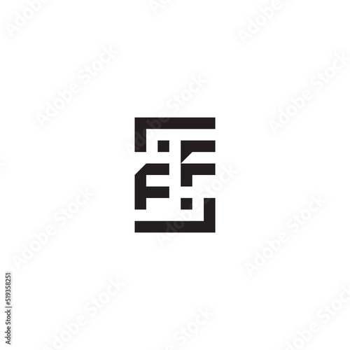 FF geometric square concept initial logo with high quality design