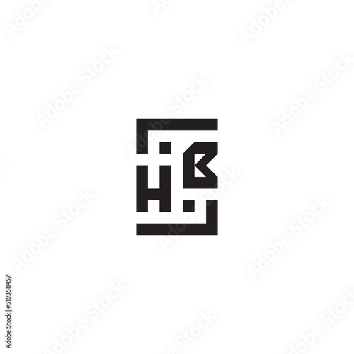 HB geometric square concept initial logo with high quality design