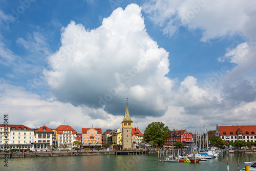 Harbor view of the city of Lindau, Lake Constance, Germany