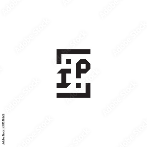 IP geometric square concept initial logo with high quality design