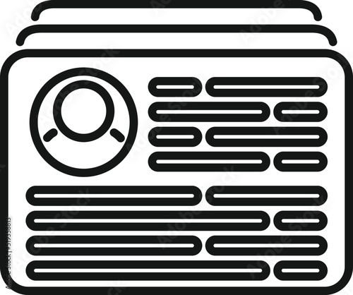 Newspaper client icon outline vector. Platform system