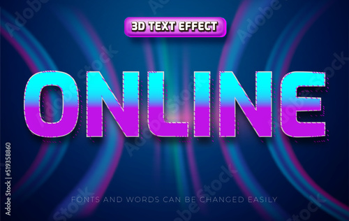 Online esports 3d editable text effect style