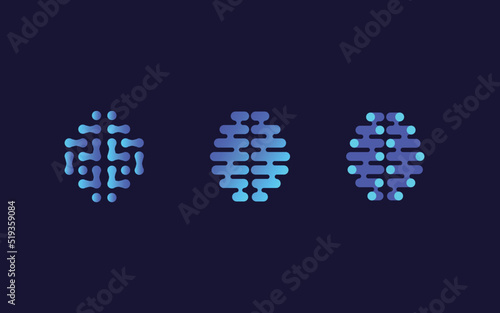 Abstract brain logo concept. Logo for innovation, machine learning, ai, medical research, new technology development