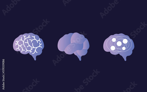 Brain Logo Concept. Human Brain Health Logo, Phycology, Psychiatrist, Mental Health