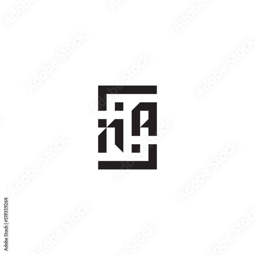 NA geometric square concept initial logo with high quality design