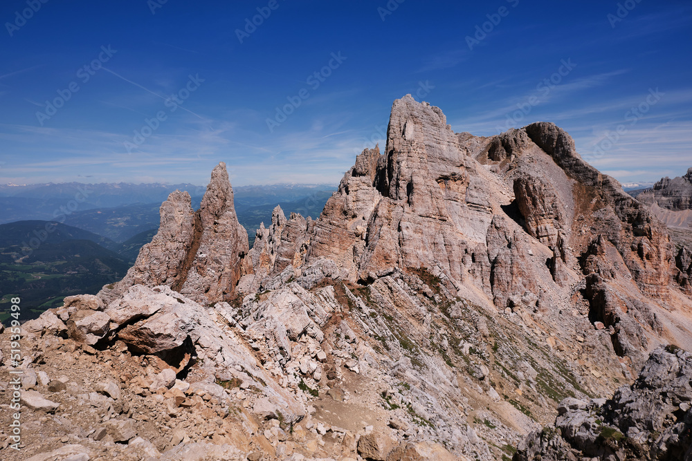 top of the tower of pisa in the dolomites of trentino