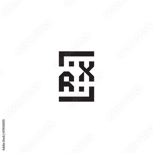 RX geometric square concept initial logo with high quality design