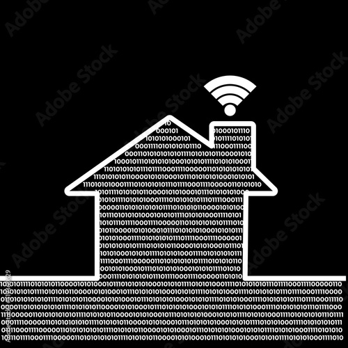 Smart home automation control system on wifi on off. Modern technology and internet connect.
