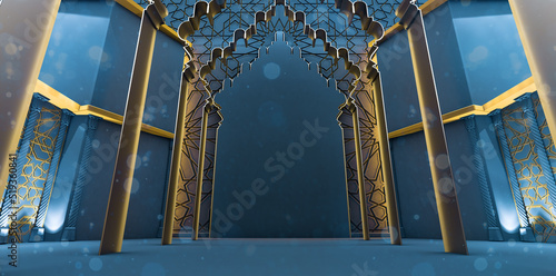 moroccan art, moroccan artisanat, Wall detail of arabesque style, 3D render